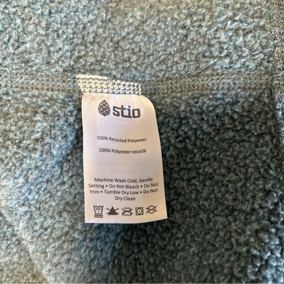 Stio Women's Heather Slate Zip Funnel Neck Sweater with Orange Trim Hoodie - Picture 8 of 10